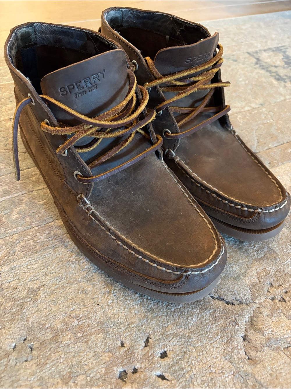 Sperry Men’s Dark Brown Leather Chukka Boat Shoes